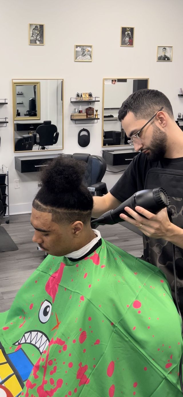 Haircut and beard combo by Dimitri Popazoglo at Victory Barbershop in Boca Raton