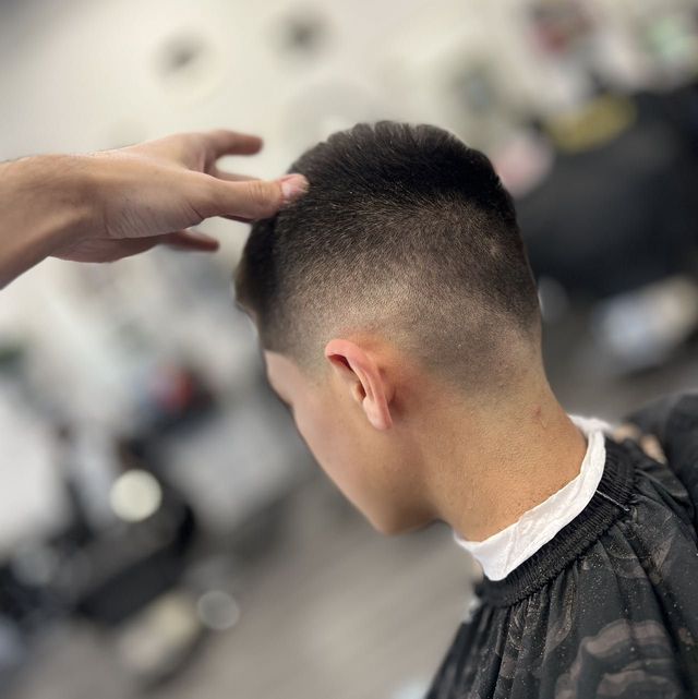 Cut and lineup work by Dimitri Popazoglo at Victory Barbershop in Boca Raton